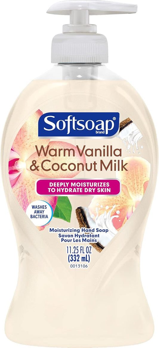 Softsoap Deeply Moisturizing Liquid Hand Soap Pump Warm Vanilla & Coconut Milk 332 Ml