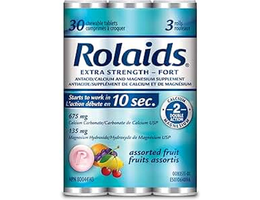 Rolaids Extra Strength Assorted Fruit Tablets - 3 x 10 Count Rolls