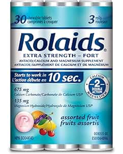 Rolaids Extra Strength Assorted Fruit Tablets - 3 x 10 Count Rolls