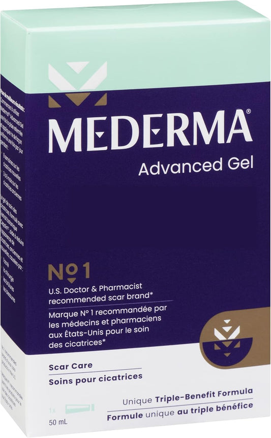 Mederma Advanced Scar Gel, Treats Old and New Scars, Reduces the Appearance of Scars from Acne, Stitches, Burns and More, 50ml