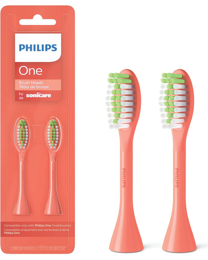 Philips One by Sonicare Brush Heads - Miami Coral (2-Pack, BH1022/01)