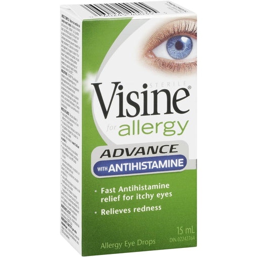 Visine Advance with Antihistamine Eye Drops for Allergy Relief – 15 mL