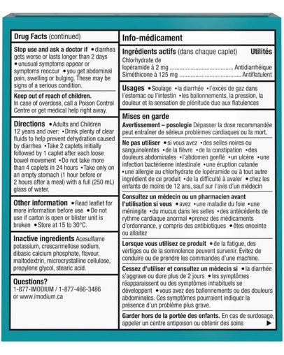 Imodium Complete Antidiarrheal and Gas Relief Caplets, 40 Count
