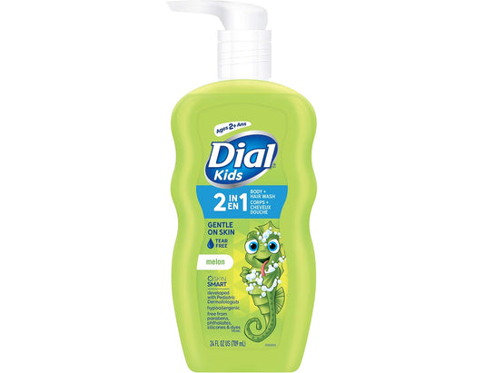 Dial Kids 2-in-1 Body & Hair Wash, Melon, 709 mL