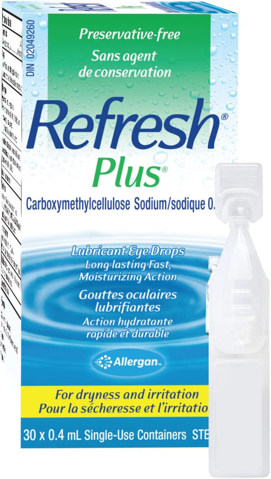 REFRESH PLUS Ophthalmic Solution, Eye Drop for Dry Eye Relief, 30 x 0.4 ml