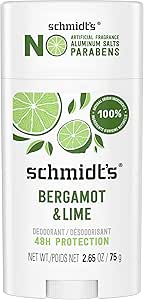 Schmidt's Natural Deodorant Stick, Bergamot + Lime, 75 g