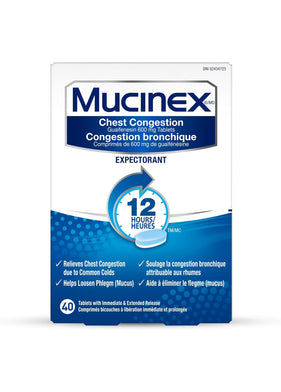 Mucinex Chest Congestion Guaifenesin 600 mg, 40 ct