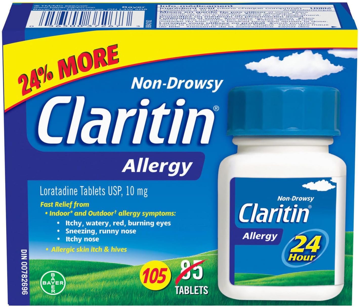 Claritin Allergy Medicine, 24-Hour Non-Drowsy Relief 10 mg, Value Pack, 105 Tablets