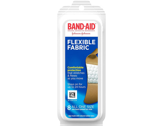 BAND-AID Flexible Fabric Bandages - 8 Count Travel Pack