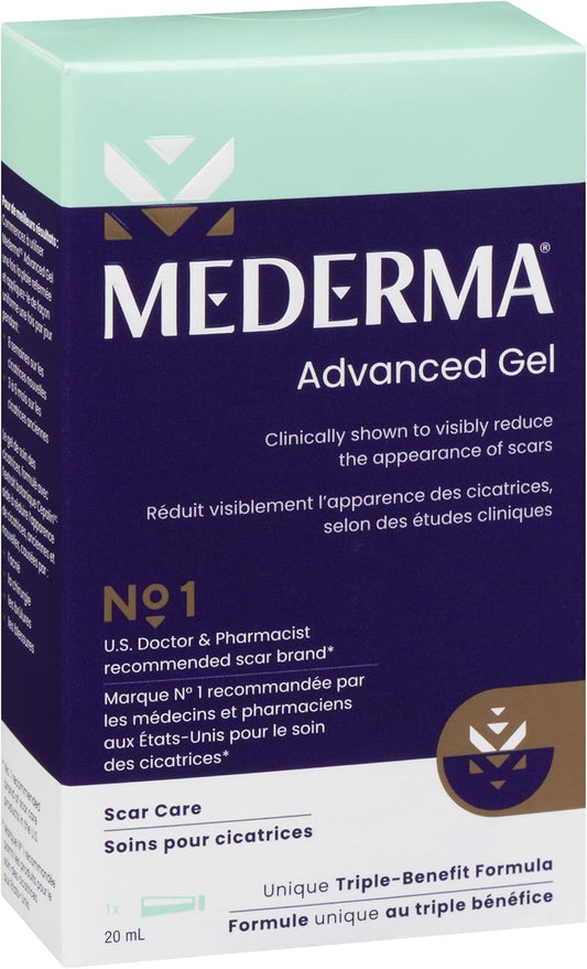 Mederma Advanced Scar Gel, Treats Old and New Scars, Reduces the Appearance of Scars from Acne, Stitches, Burns and More, 20ml