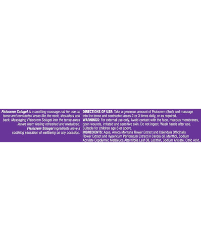 Fisiocrem Solugel 205g: Fast-Acting Relief for Muscle and Joint Pain