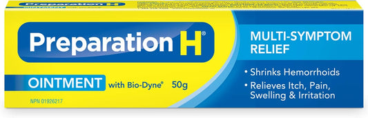 Preparation H Multi-Symptom Hemorrhoid Treatment Ointment with Bio-Dyne, 50g Tube