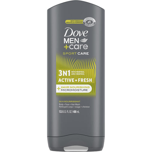 Dove Men+Care Sport Care 3-in-1 Body + Face + Hair Wash with Menthol, 400 mL