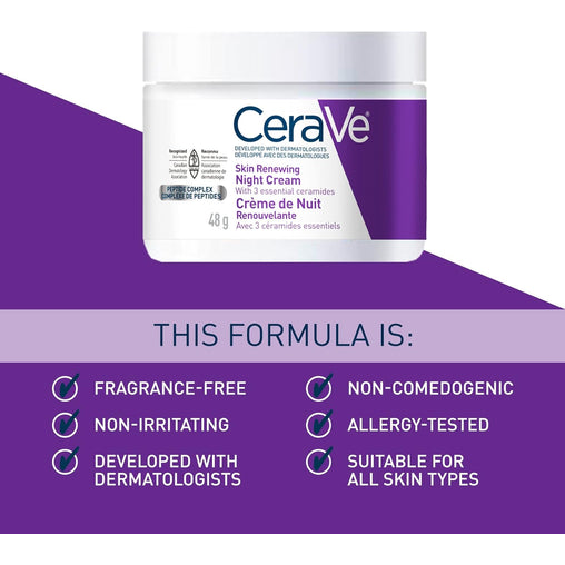 CeraVe Skin Renewing Night Cream, 48 g