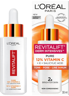 L'Oréal Paris 12% Pure Vitamin C Brightening Face Serum, 30 mL
