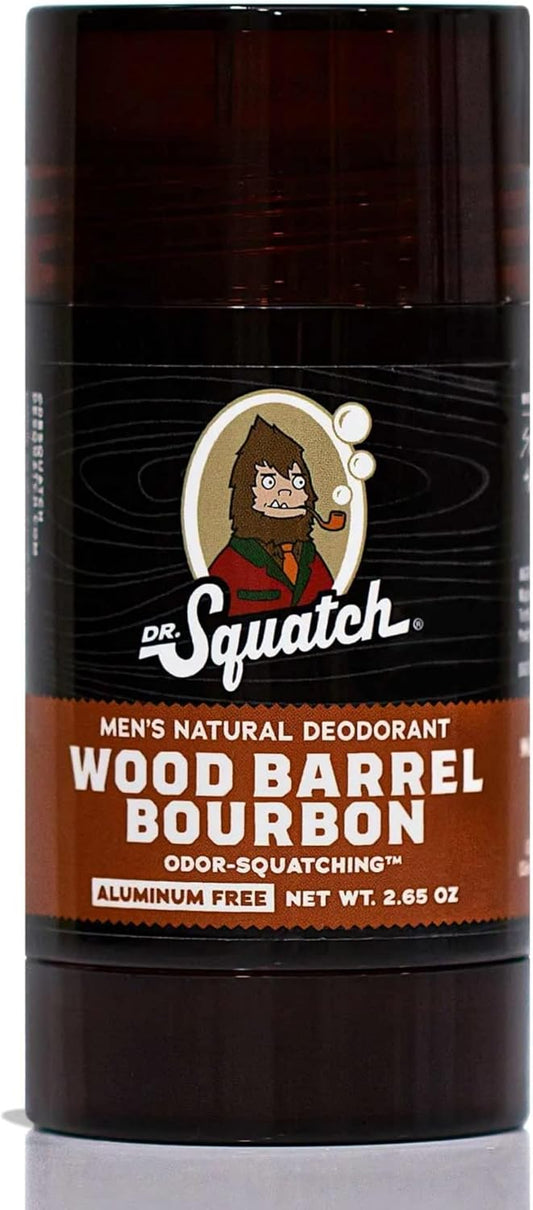 Dr. Squatch Natural Deodorant for Men – Odor-Squatching Men's Deodorant Aluminum Free - Wood Barrel Bourbon