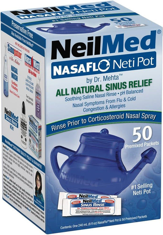 NeilMed Nasaflo Neti Pot, 50 Count (Packaging may vary)