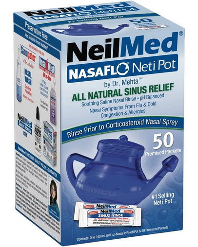 NeilMed Nasaflo Neti Pot with 50 Premixed Packets