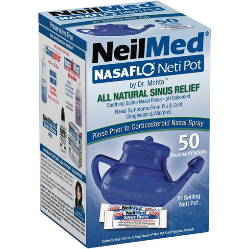 NeilMed Nasaflo Neti Pot with 50 Premixed Packets