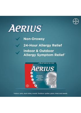 Aerius Fast Relief 24-Hour Non-Drowsy 5 mg, 80 ct