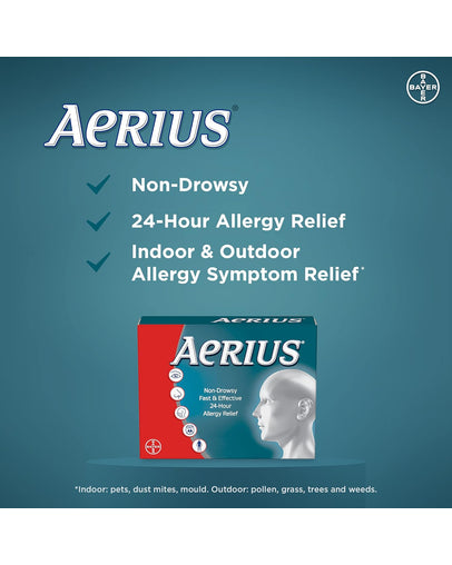 Aerius Fast Relief 24-Hour Non-Drowsy 5 mg – 80 Tablets