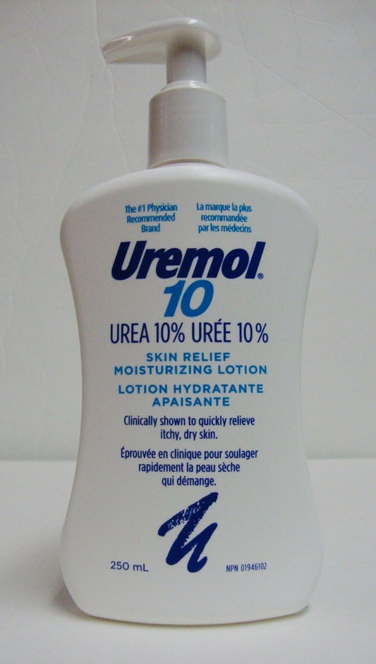 Dpnamron UREMOL 10 Skin Relief Moisturizing Therapeutic Lotion (10% Urea) for Itchy, Dry Skin 250 ml Size (8.5 oz) Made in Canada