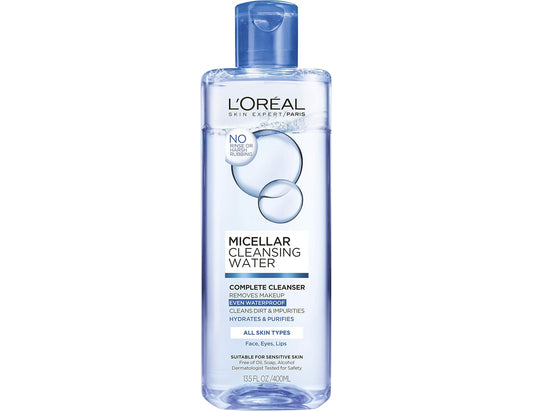 L'Oréal Micellar Water Complete Cleanser for All Skin Types, 400 mL