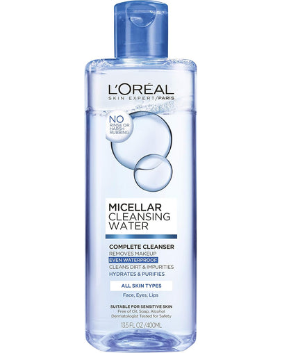 L'Oréal Micellar Water Complete Cleanser for All Skin Types, 400 mL