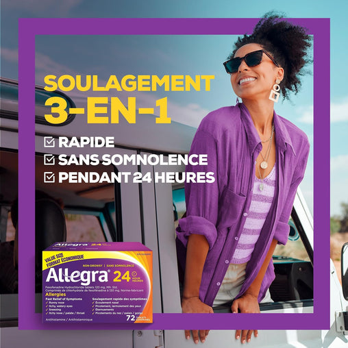 Allegra 24 Hour 120mg Tablets – 72 Count