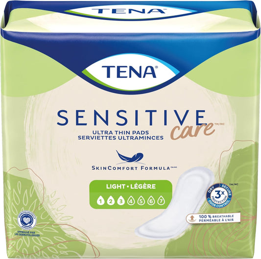 Tena Ultra Thin Incontinence Pads For Women, Light Absorbency, Regular Length, 30 Count