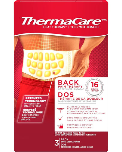 Homeocan Thermacare Heatwraps Back Pain Therapy, S-XL, 3 Count