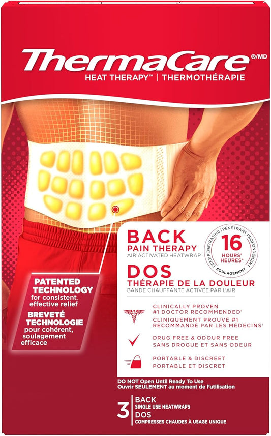 Homeocan Thermacare Heatwraps Back Pain Therapy, S-XL, 3 ct