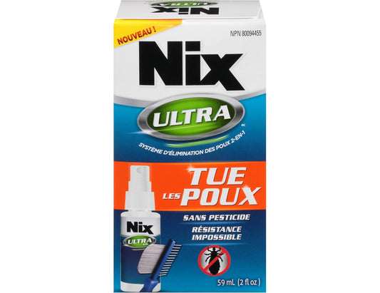 Nix Ultra Kills Lice – Pesticide-Free Solution with Comb – 59 mL