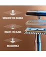 King C. Gillette Double Edge Safety Razor with Chrome Plated Handle & 5 Platinum-Coated Blades