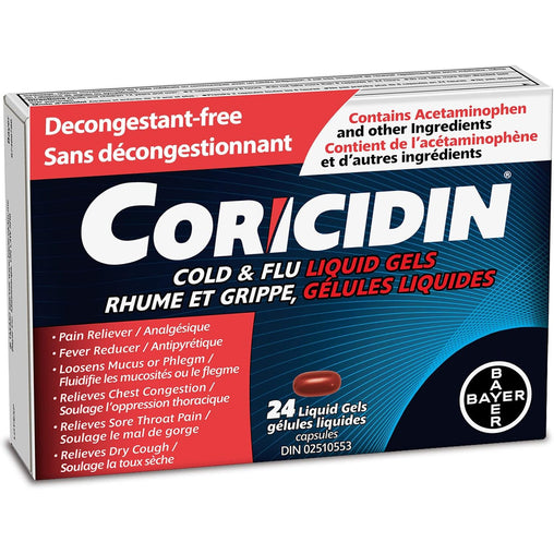 Coricidin Cold & Flu Liquid Gels – 24 Count