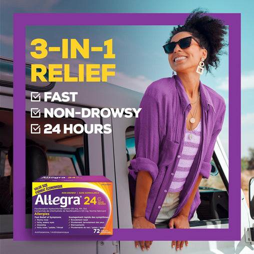 Allegra 24 Hour 120mg Tablets – 72 Count