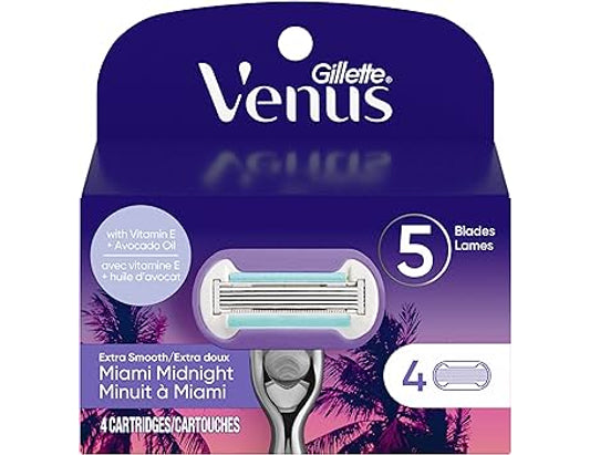 Gillette Venus ComfortGlide Razor Blade Refills Miami Midnight, 6 ct