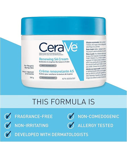 CeraVe Salicylic Acid Cream for Rough and Bumpy Skin, 340g