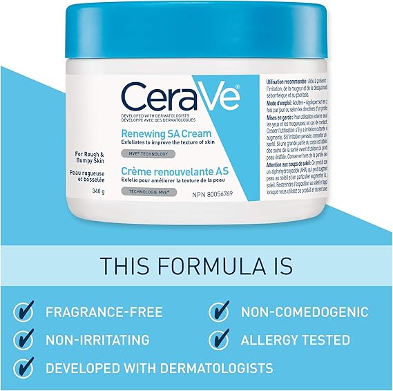 CeraVe Salicylic Acid Cream for Rough and Bumpy Skin, 340g