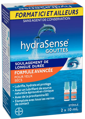 hydraSense Advanced Eye Drops For Dry Eyes, 2 x 10 ml