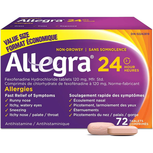 Allegra 24 Hour 120mg Tablets – 72 Count