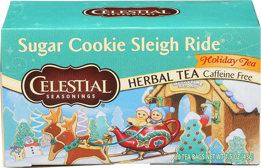 Celestial Seasonings Sugar Cookie Sleigh Ride Holiday Tea, White ( Packaging May Vary )