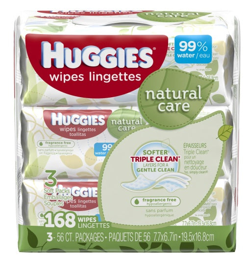 Huggies Natural Care Wipes, 3 x 56