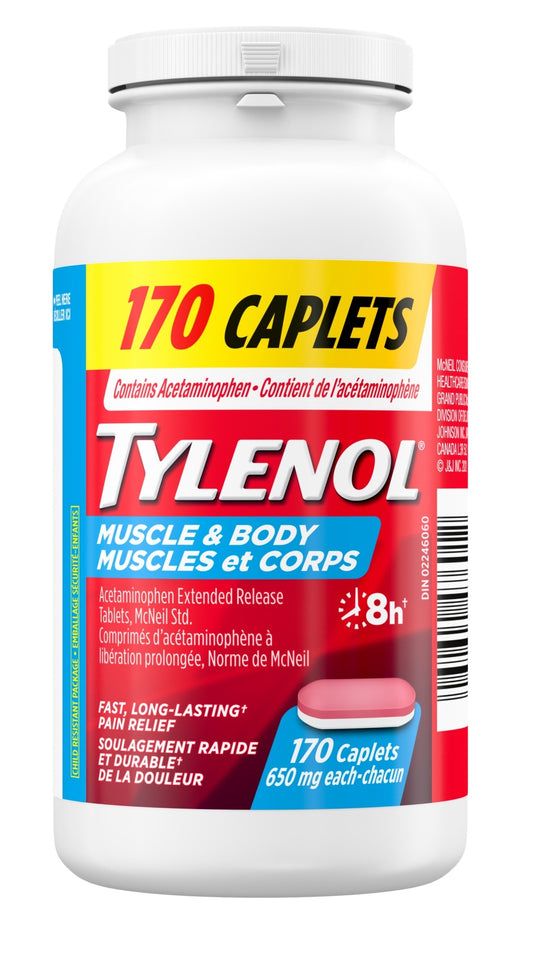 Tylenol Muscle & Body 650mg, 170 Caplets