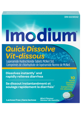 Imodium Quick Dissolve Mint, 2mg – 10 Tablets