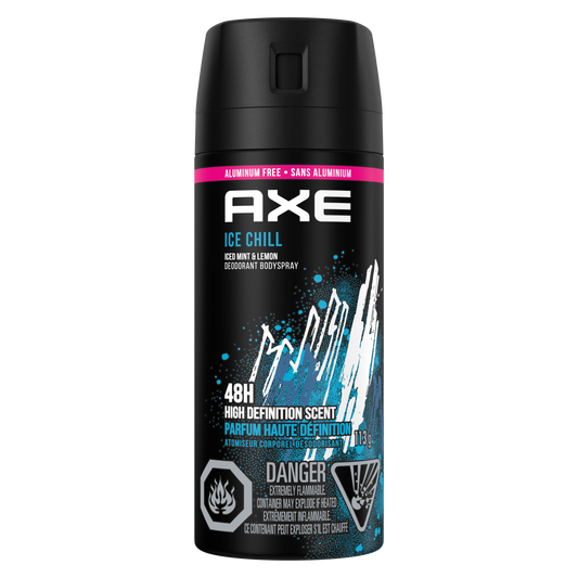 Axe Ice Chill Deodorant Body Spray, Iced Mint & Lemon Scent 150ml