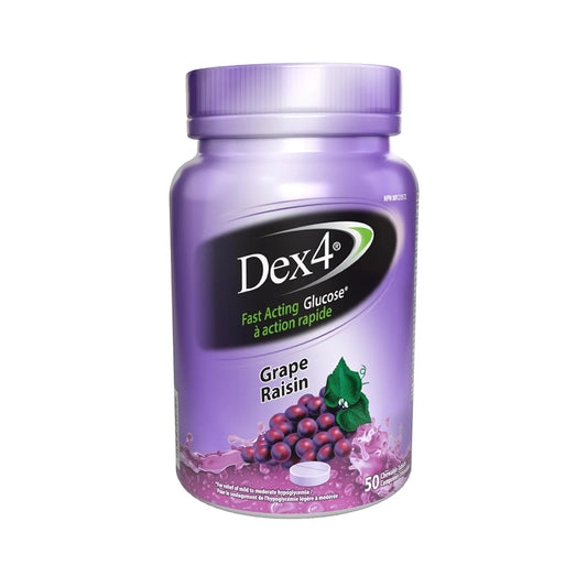 Dex4 Fast Acting Glucose Chewable Tablets, Grape, 50 ct