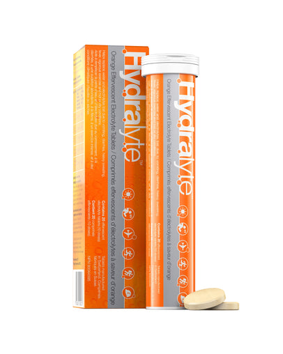 Hydralyte Effervescent Orange Flavour Electrolyte Tablets, 20 ct