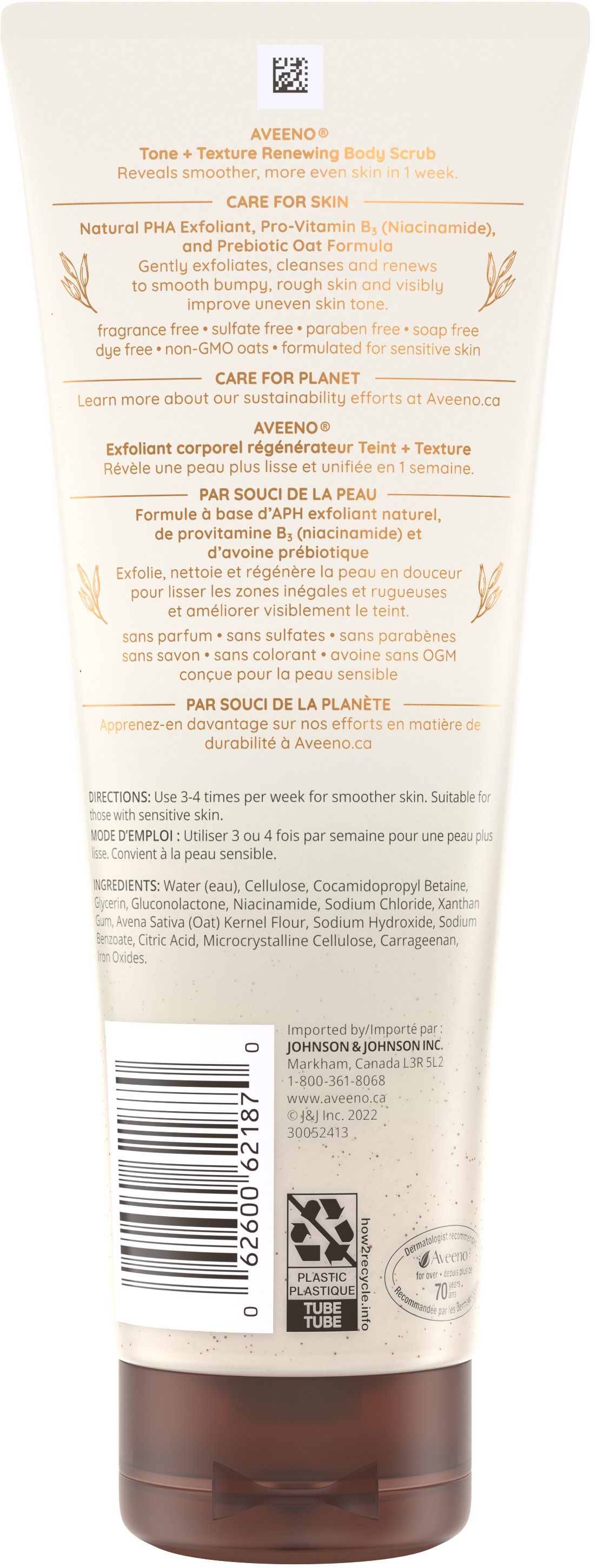 Aveeno Tone+Texture Renewing Body Scrub, 227g