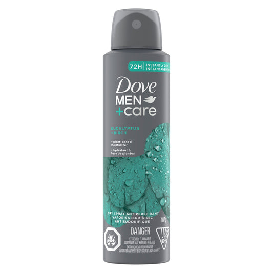 Dove Men 0% Aluminum Deodorant Spray Eucalyptus + Birch, 113 g